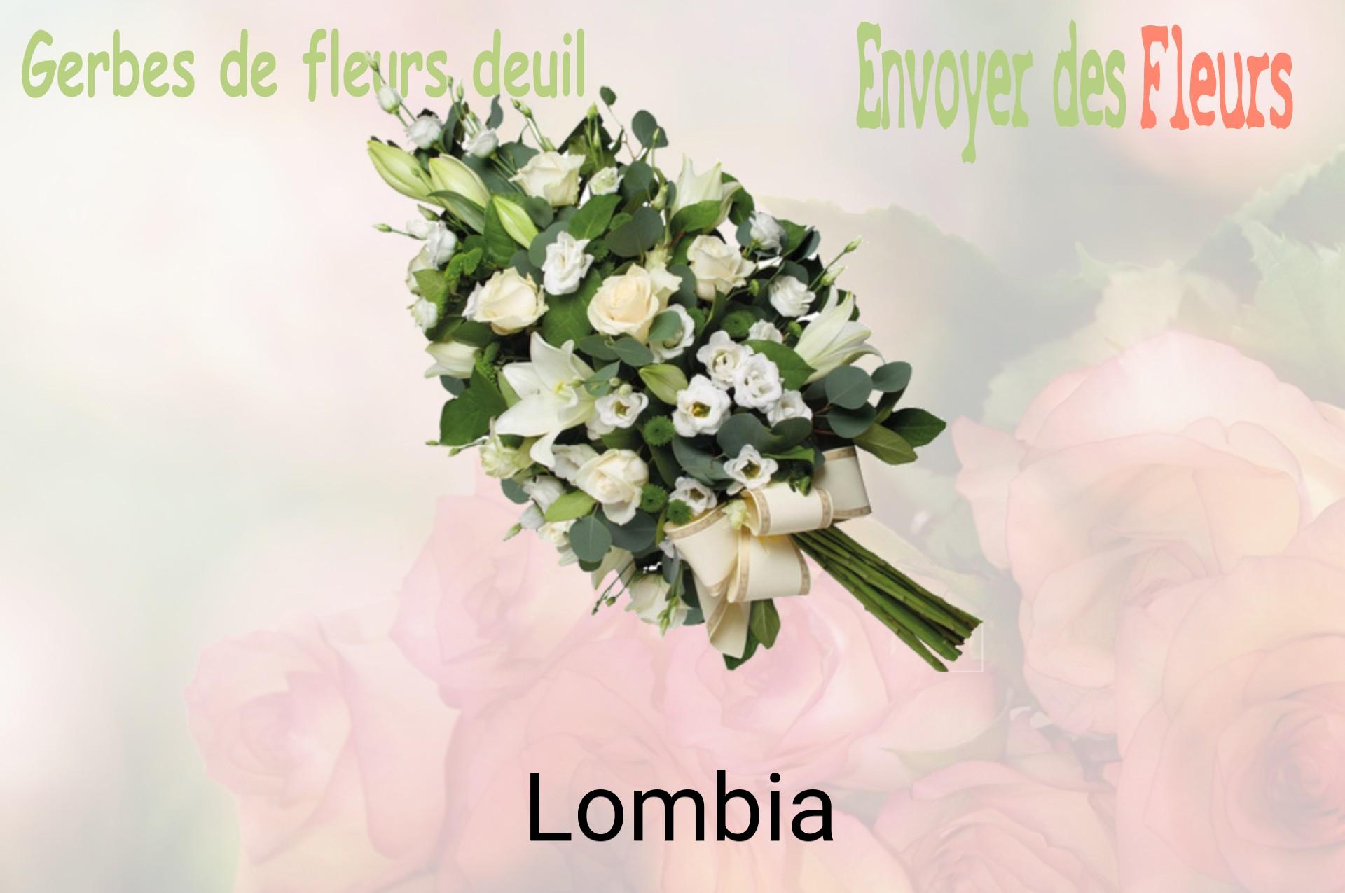 Gerbe de fleurs de deuil livrée à Lombia